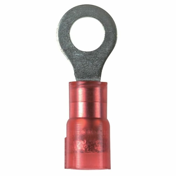 Ring Terminal, M5 Stud Size, 14 AWG, 600 V, Nylon Insulated, Blue, 100 PK